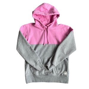 Roots Pink Grey Colorblock Pullover Drawstring Hood Hoodie‎ Sweater